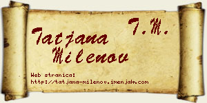 Tatjana Milenov vizit kartica